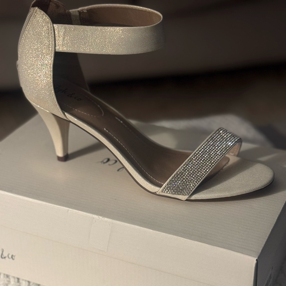 Style & Co. Glittering Cream Heels